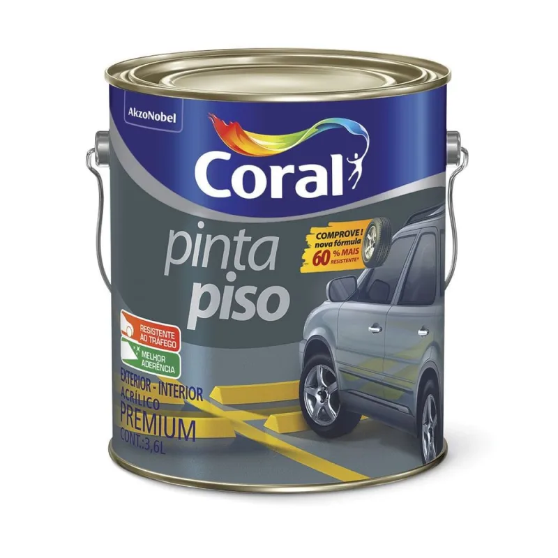 Tinta para Piso Premium Vermelho Fosco 3,6l Coral - Coral - Tinta