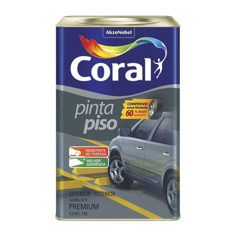 Tinta para Piso Premium Vermelho Fosco 18l Coral - Coral - Tinta