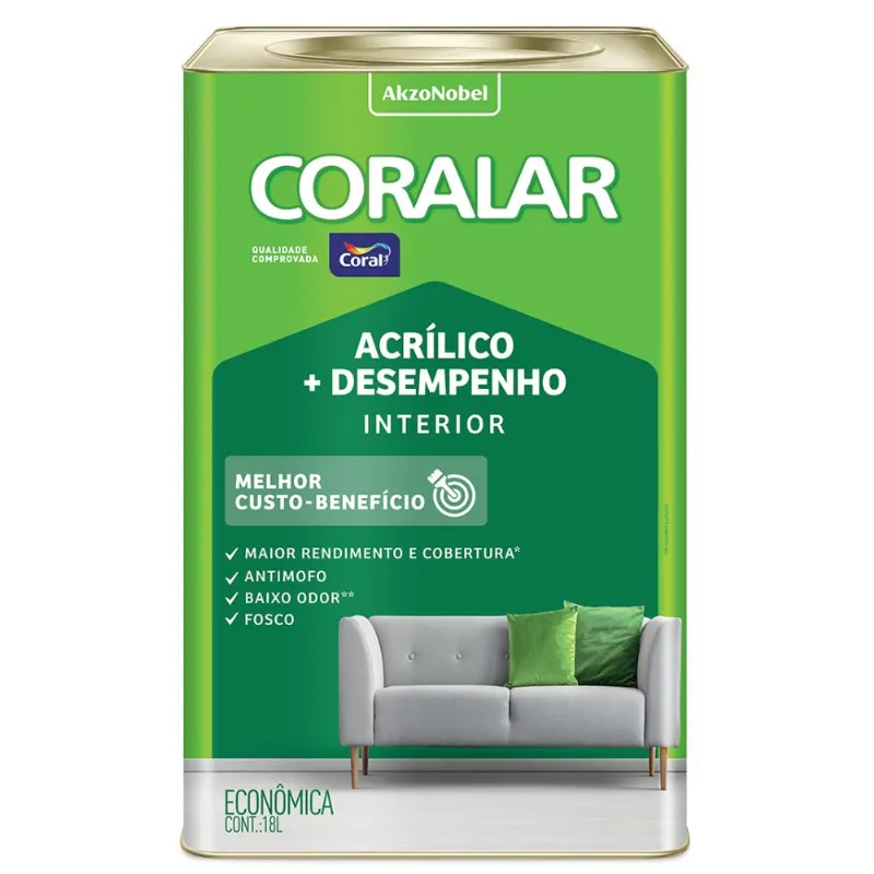 Tinta Coralar Acrílica Mais Desempenho Verde Piscina 18l Coral
