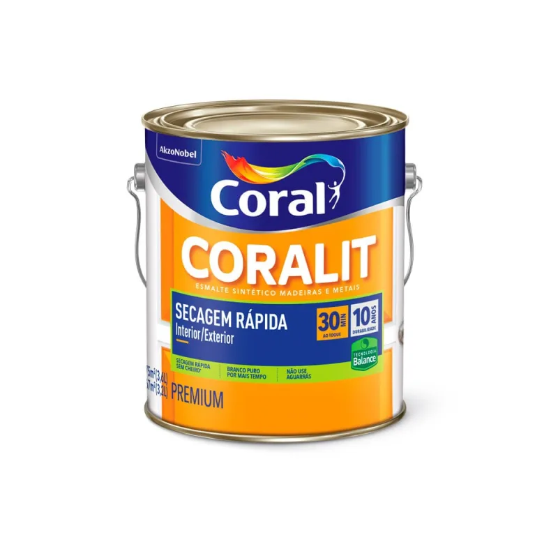 Tinta Esmalte Base Água Coralit Zero Bege Marfim Brilhante 3,6l Coral - Coral - Tinta