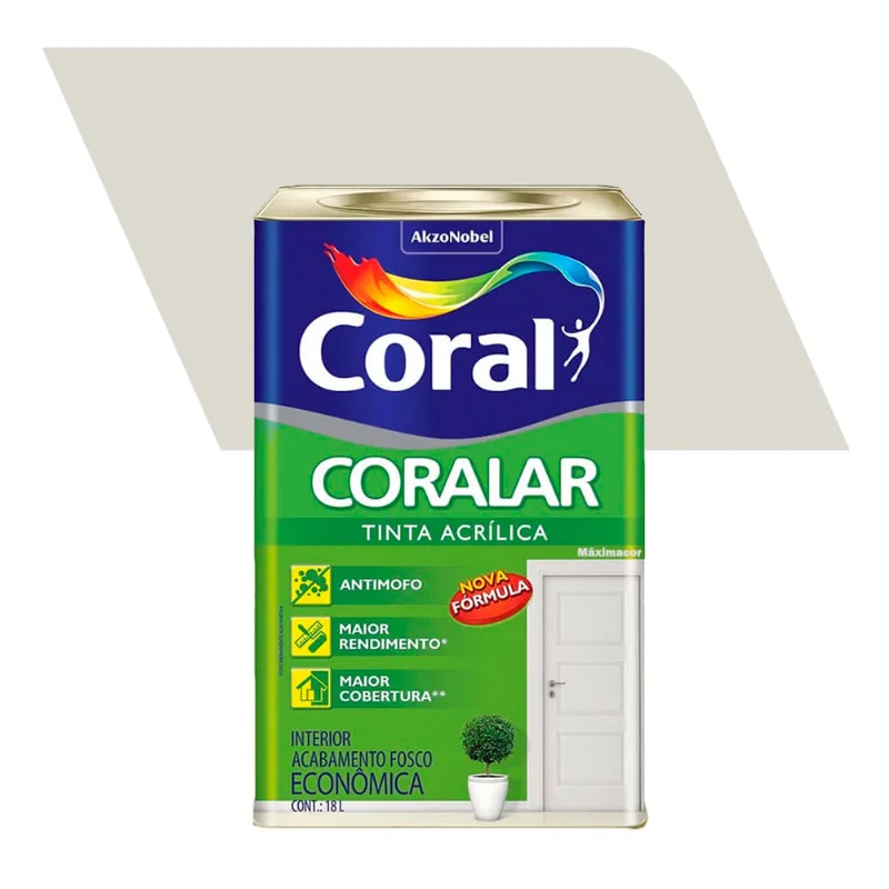 Tinta Acrílica Econômica Fosco Coralar Branco Gelo 18L - Coral