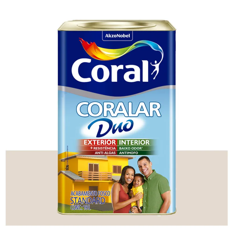 Tinta Coral Econômica Coralar Duo acrílica fosca branco gelo 18L - Coral - Tinta
