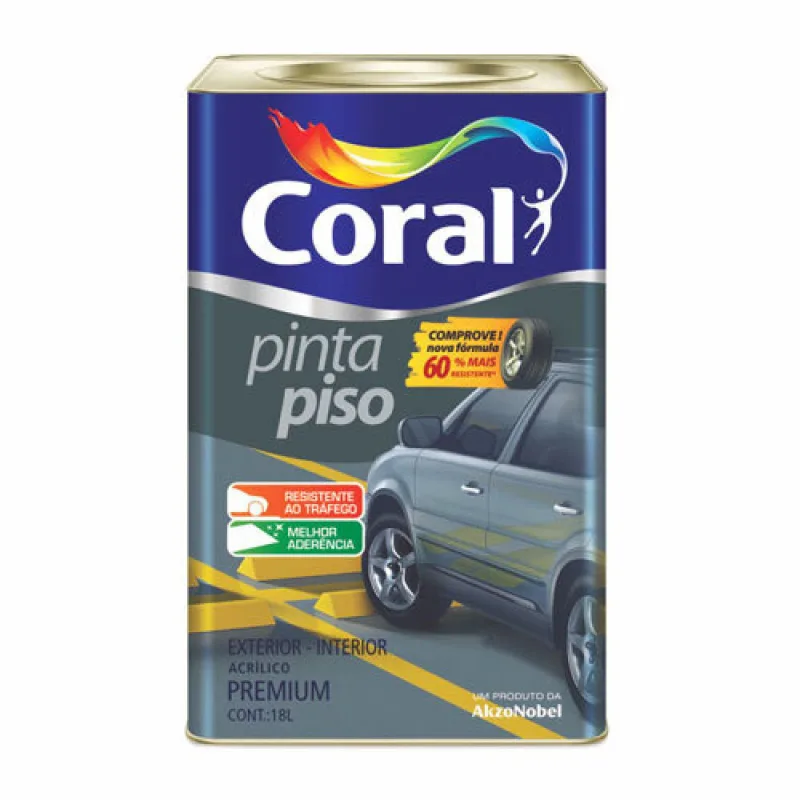 Tinta Para Piso Coral Vermelho Segurança 18L - Coral - Construção
