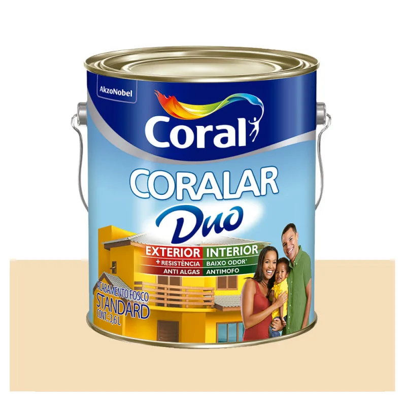 Tinta Coral Econômica Coralar Duo acrílica fosca marfim 3,6L - Coral - Tinta