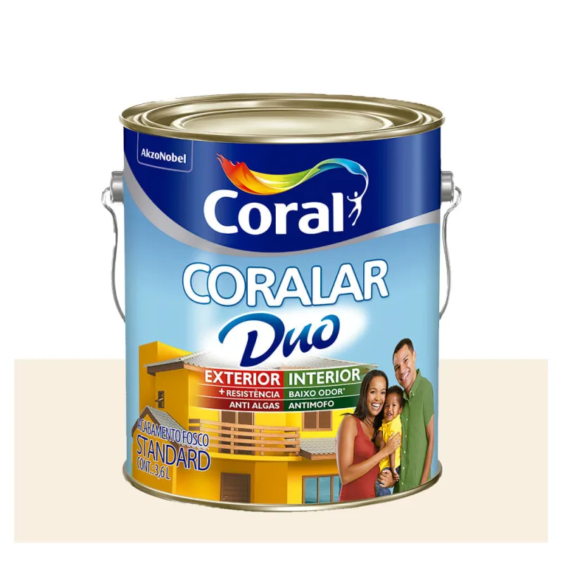 Tinta Coral Econômica Coralar Duo acrílica fosca branco 3,6L - Coral - Tinta