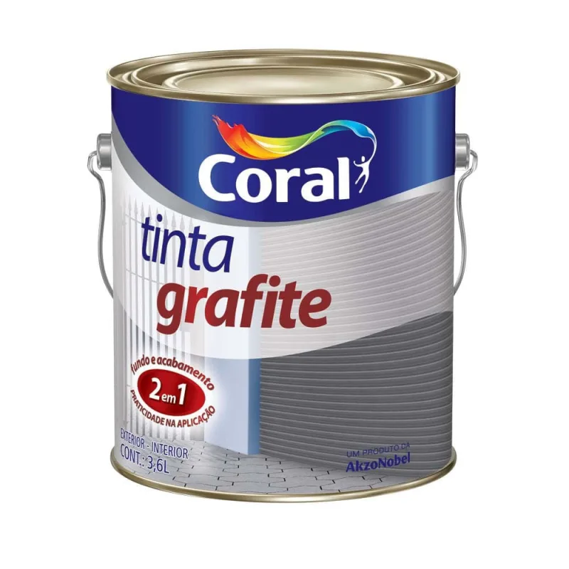 Tinta Esmalte Sintético Grafite Cinza Escuro Fosco 3,6l Coral - Coral - Tinta