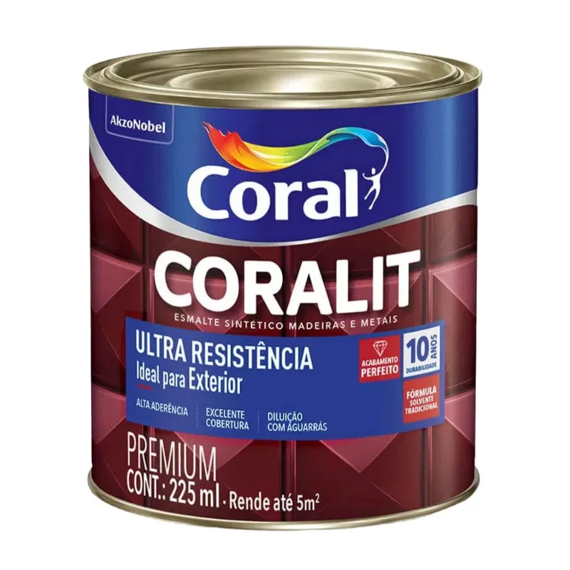 Esmalte Coralit Solvente Alto Brilho Branco Gelo 225ml Coral