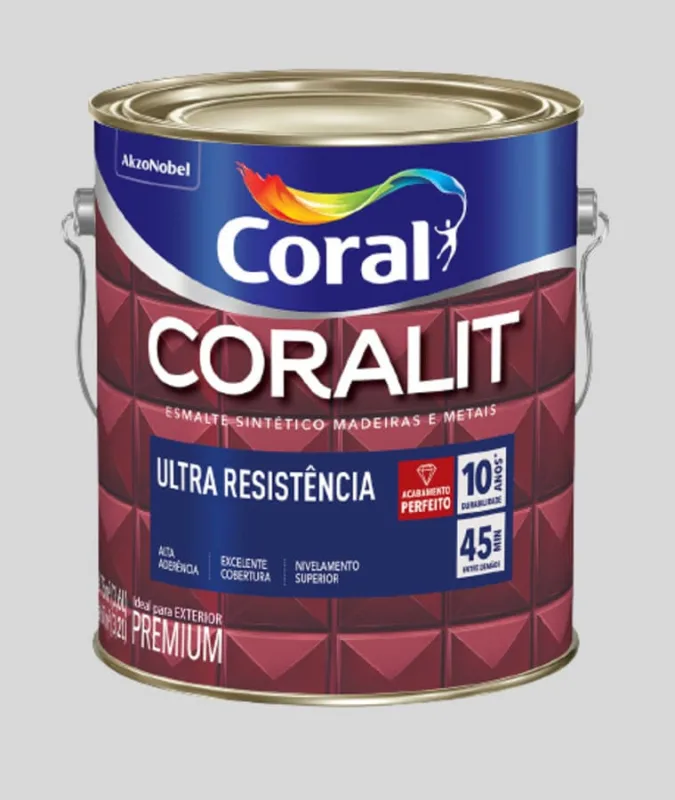 Esmalte Premium Sintético Brilhante Coralit 3,6L Coral - CORAL - Tintas E Acessórios
