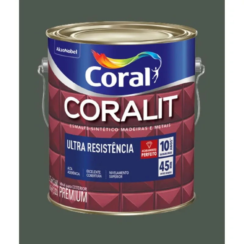 Esmalte Premium Sintético Fosco Coralit 0,9L Coral Esmalte Premium Sintético Fosco Coralit Verde Escolar 0,9L Coral