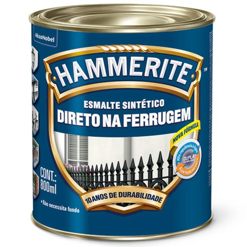 Tinta Esmalte Hammerite Coral Brilhante Marrom 800ml - Coral - Construção