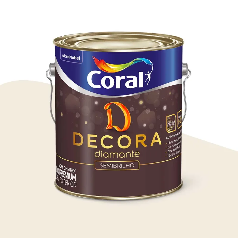 Tinta Acrílica Semibrilho Decora Diamante Coral Branco - Coral - Tintas