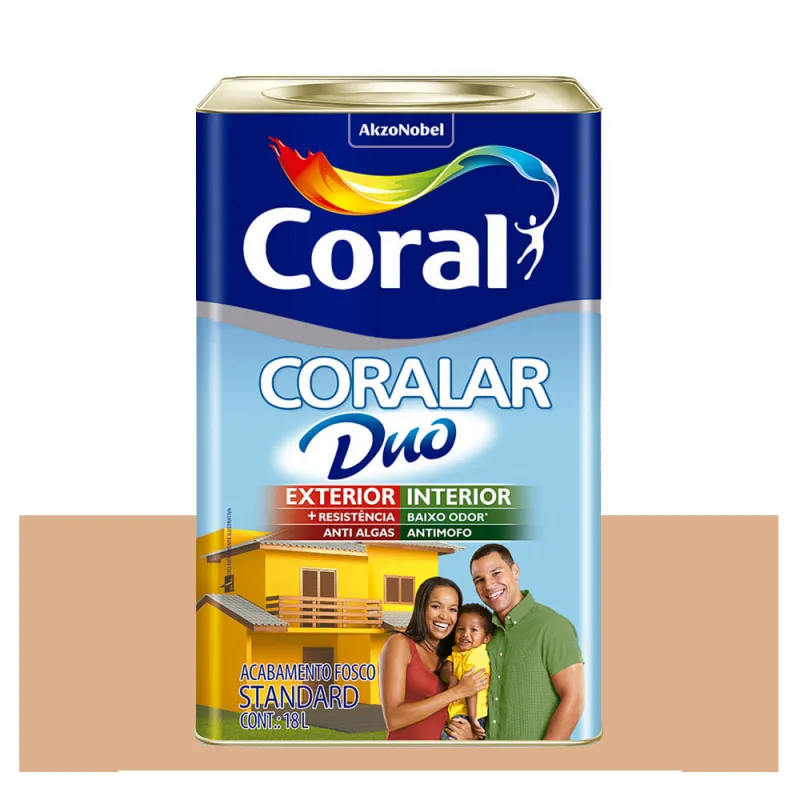 Tinta Coral Econômica Coralar Duo Acrílica Fosca Camurça 18L. - Coral - Tinta