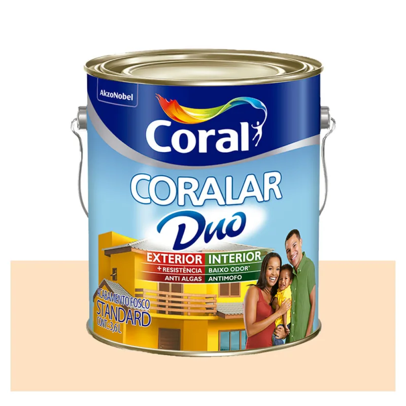 Tinta Coral Coralar Duo Econômica Acrílica Fosca Palha 3,6 Litros - Coral - Tinta