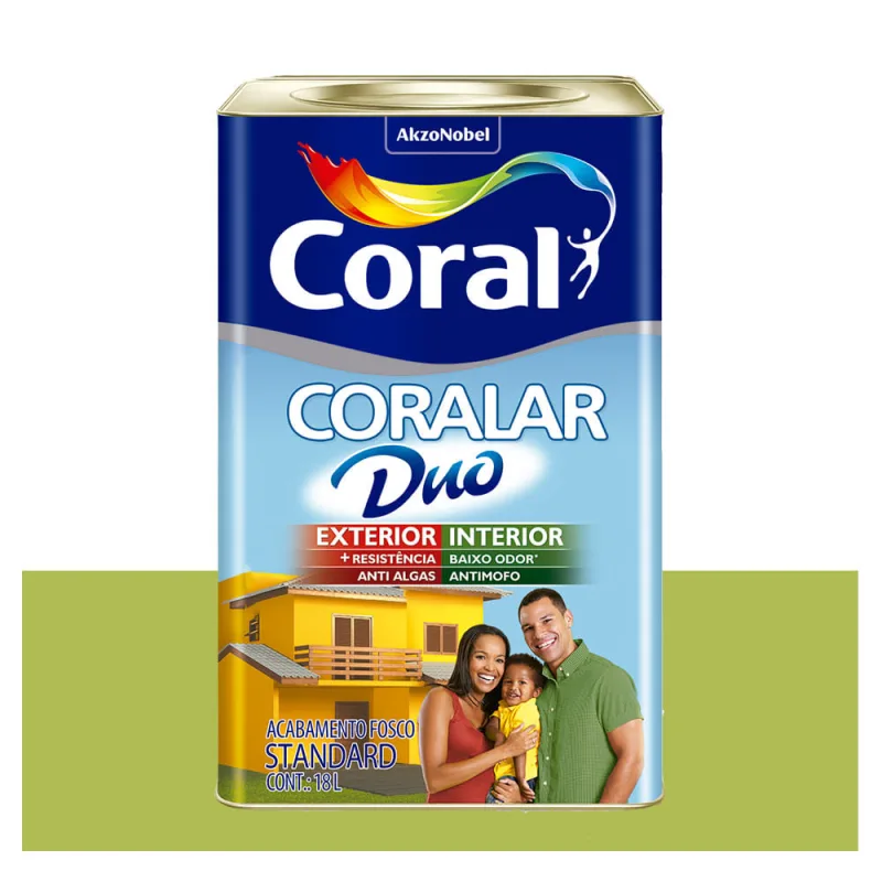 Tinta Coral Coralar Duo Econômica Acrílica Fosca Verde Limão 18 Litros - Coral - Tinta