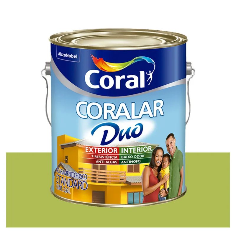 Tinta Coral Econômica Coralar Duo acrílica fosca verde limão 3,6L - Coral - Tinta