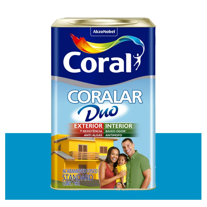 Tinta Coral Coralar Duo Standard Acrílica Fosca Oceano 18 Litros - Coral - Tinta