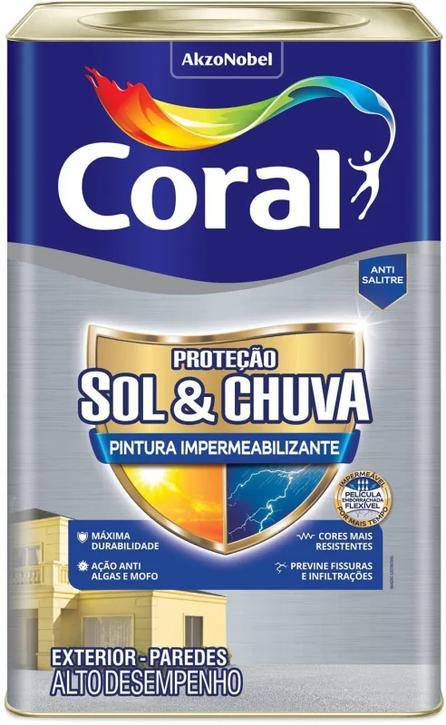 Fundo Impermeabilizante Coral Sol e Chuva 5280726 18L - Coral - Construção