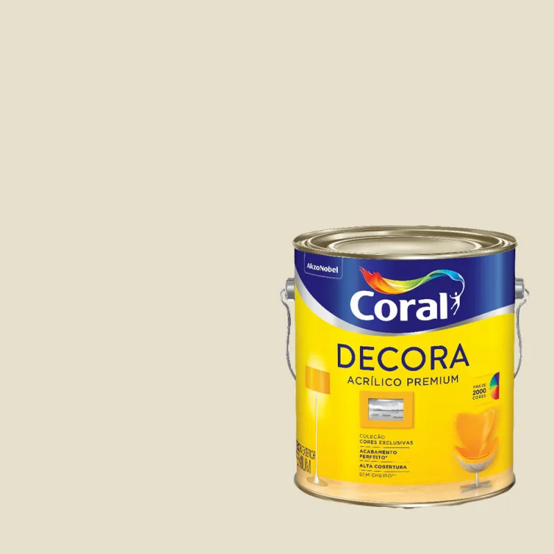 Tinta Acrílica Decora Matte Fosco Algodão Egípcio 3,6L Coral - Coral - Tinta