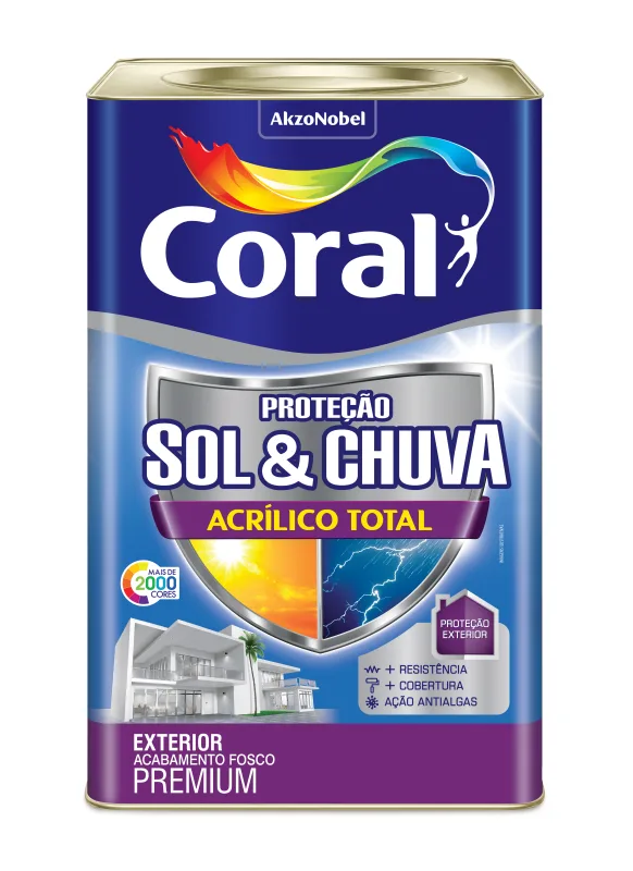 Tinta fosca Acrílico Total Sol e Chuva arquitetura urbana 18L Coral - Coral - Tinta