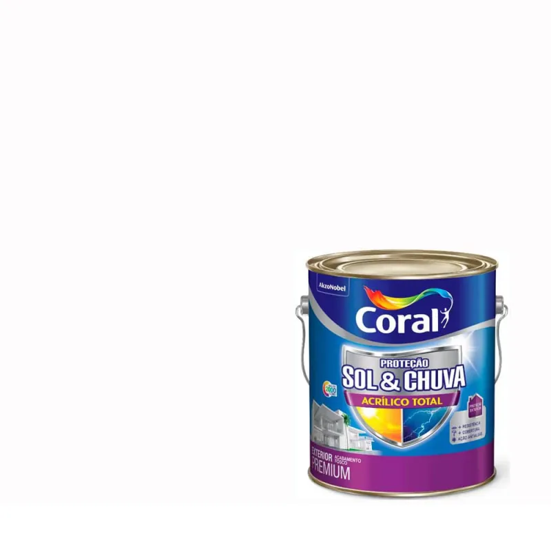 Tinta fosca Acrílico Total Sol e Chuva arquitetura urbana 3,6L Coral - Coral - Tinta
