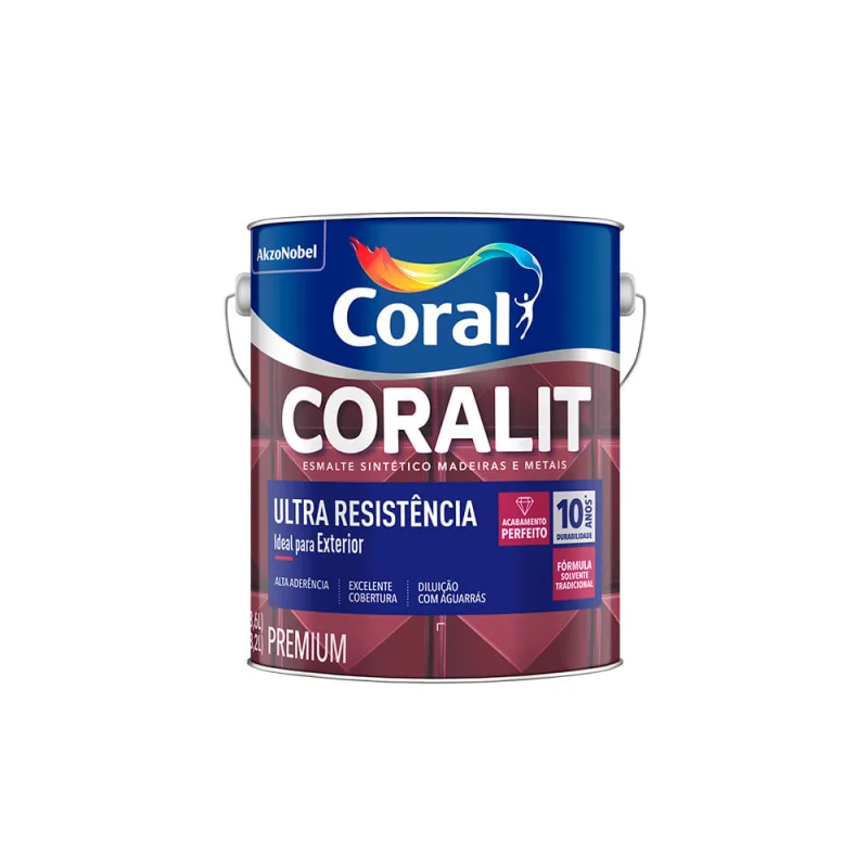 Esmalte sintético brilhante Coralit branco 4L Coral - Coral - Tinta