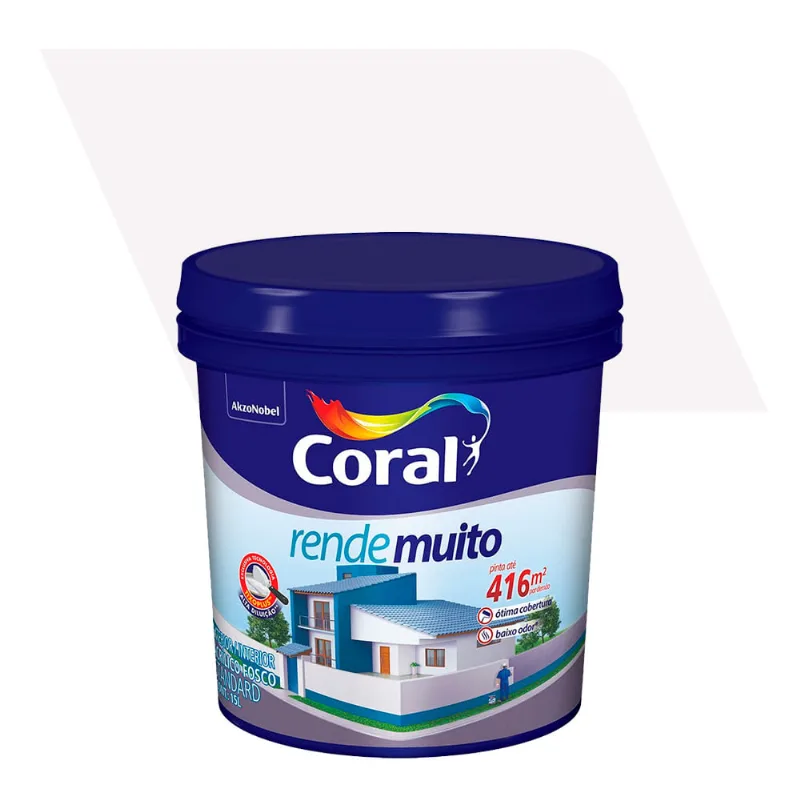 Tinta Acrílica Econômica Fosco Rende Muito Branco Neve 15L - Coral