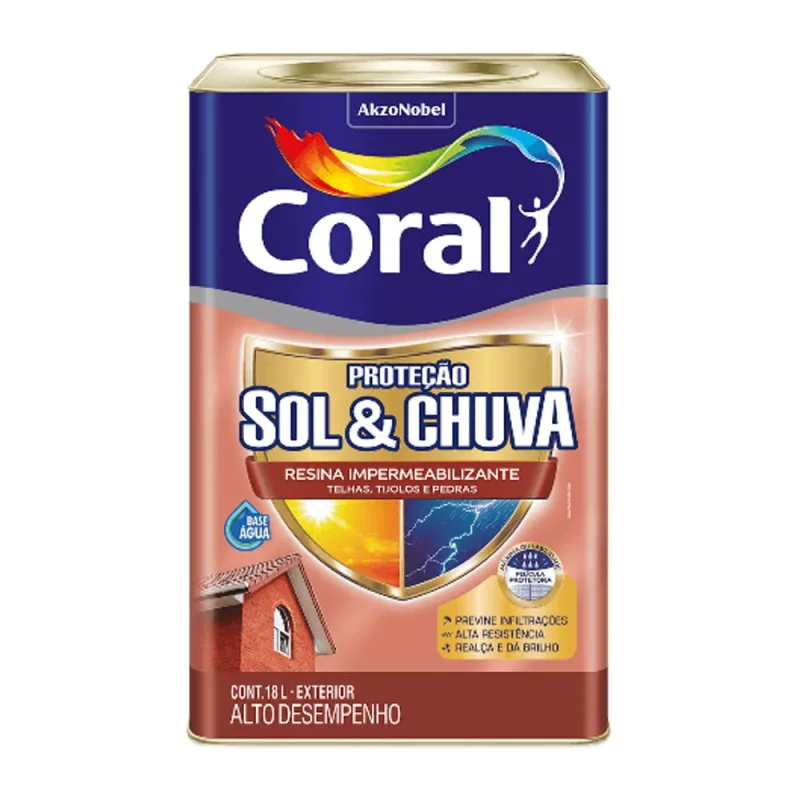 Resina Impermeabilizante Sol e Chuva Incolor 18l Coral - Coral - Pintura E Acessórios