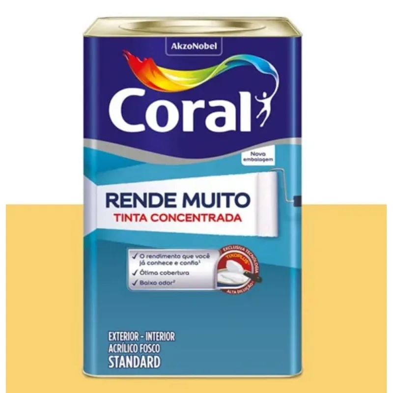 Tinta Acrílica Standard Rende Muito Interior e Exterior Sino Fosco 16l Coral - Coral - Tinta