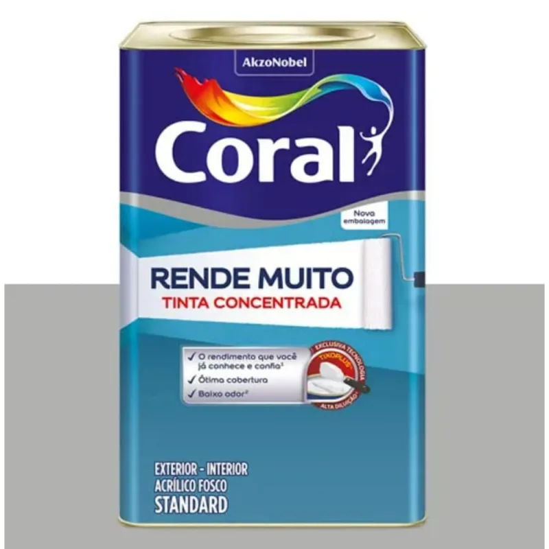 Tinta Acrílica Standard Rende Muito Interior e Exterior Tubarão Branco Fosco 16l Coral - Coral - Tinta