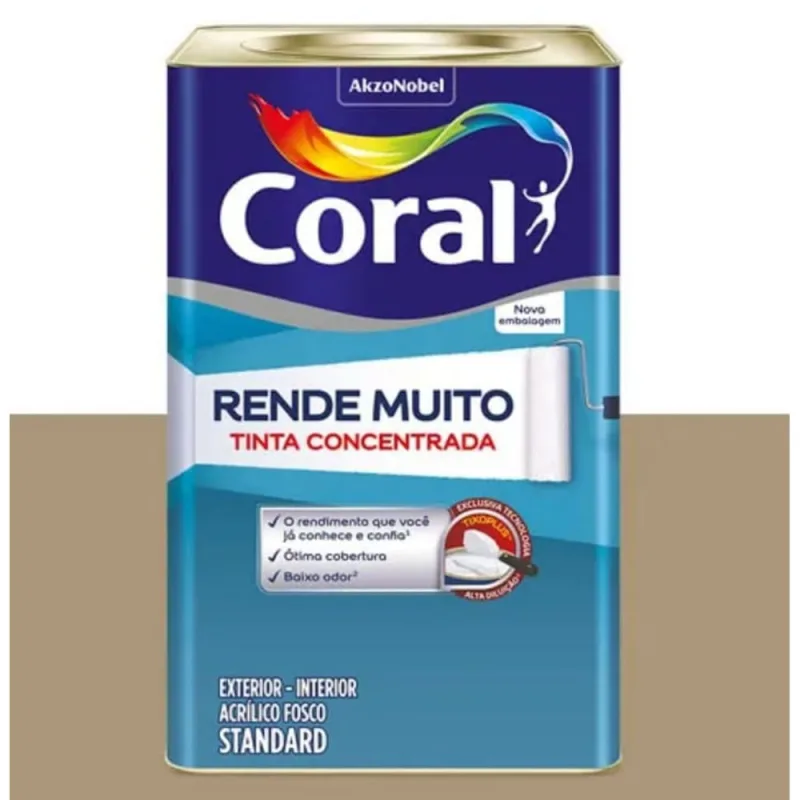 Tinta Acrílica Standard Rende Muito Interior e Exterior Camurça Fosco 16l Coral - Coral - Tinta