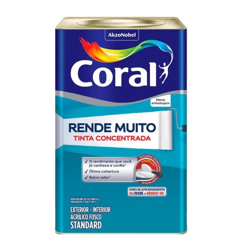 Tinta Rende Muito Fosco Oceano 16l Coral - Coral