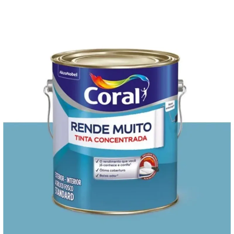 Tinta Acrílica Standard Rende Muito Interior e Exterior Azul dos Andes Fosco 3,2l Coral - Coral - Tinta