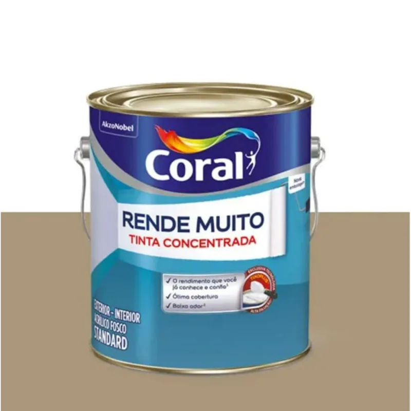 Tinta Acrílica Standard Rende Muito Interior e Exterior Camurça Fosco 3,2l Coral - Coral - Tinta