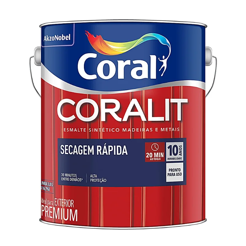 Esmalte Coral Coralit Secagem Rápida Branco Gelo 3L