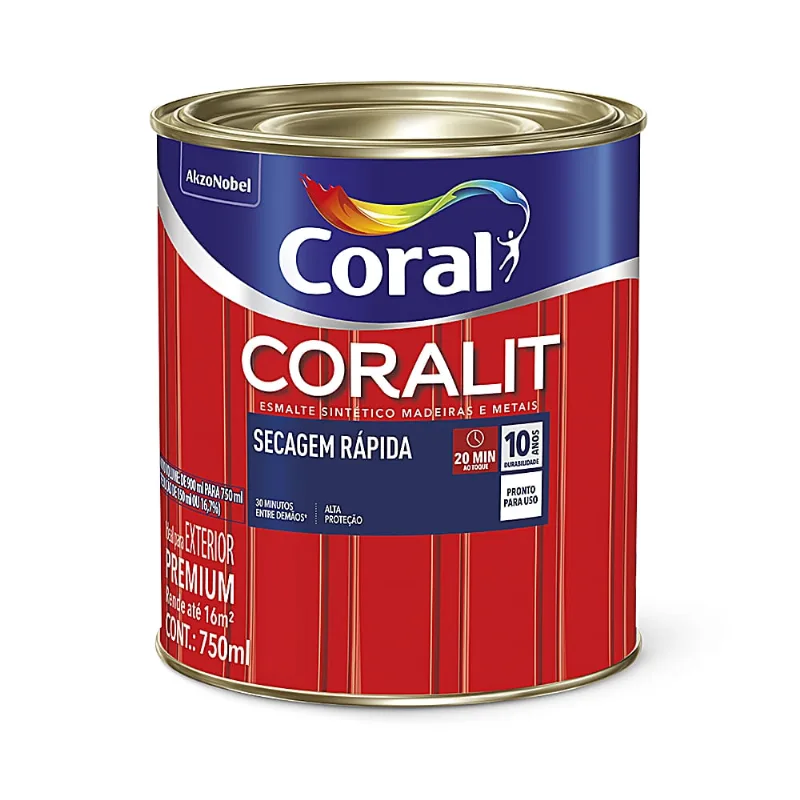 Esmalte Coral Coralit Secagem Rápida Vermelho 750ml