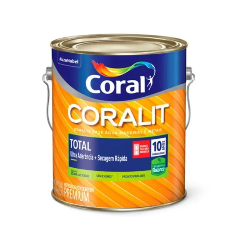 Tinta Esmalte Base Água Coralit Total Fosco Preto 3,6L Coral - Coral - Tinta