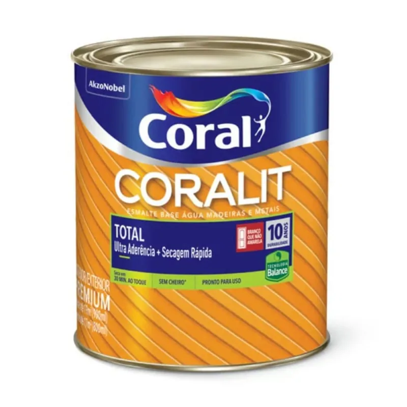 Tinta Esmalte Base Água Coralit Total Preto 900ml Coral - Coral - Tinta