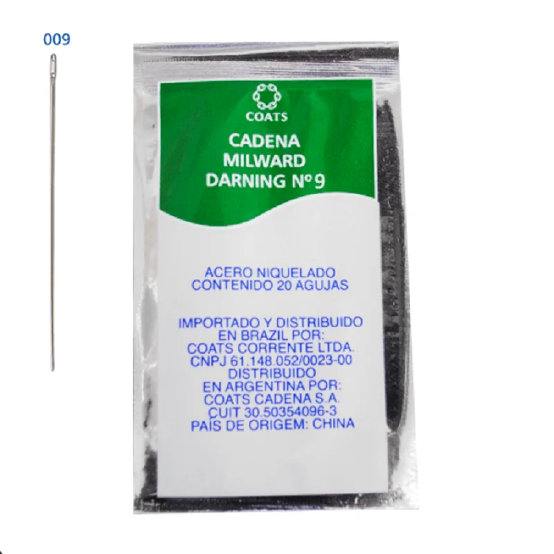 AGULHA MAO CORRENTE N09 PT 20 - Coats Corrente - Artesanato