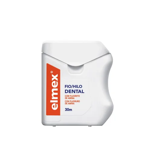Fio Dental Com Fluoreto De Amina Menta Elmex 30m - ELMEX - Higiene E Beleza
