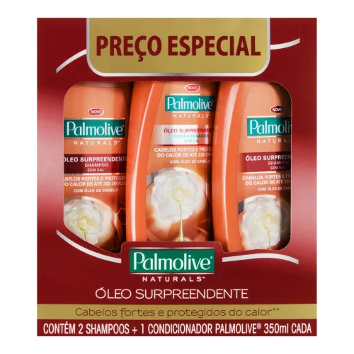 Kit 2 Shampoos 1 Condicionador Palmolive Naturals Óleo Surpreendente 350ml Cada - PALMOLIVE