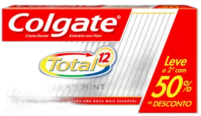 Pack Creme Dental Clear Mint Colgate Total 12 Caixa 2 Unidades 90g Cada Grátis 50 De Desconto No Segundo Creme Dental - COLGATE