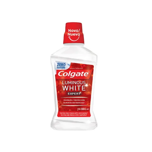 Enxaguante Bucal Zero Álcool Colgate Luminous White Expert Frasco 500ml - COLGATE - Perfumaria