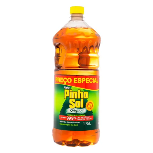 DESINFETANTE USO GERAL ORIGINAL PINHO SOL FRASCO 1 75L TAMANHO ECONÔMICO PREÇÕ ESPECIAL - PINHO SOL