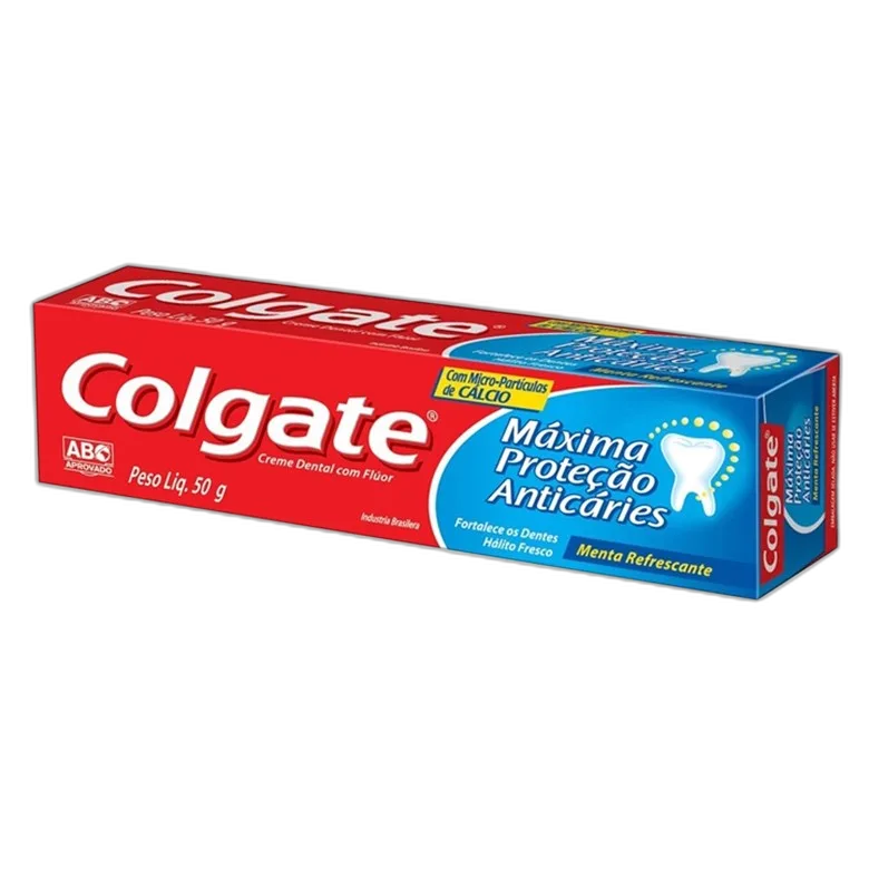 Creme Dental Menta Refrescante Colgate Máxima Proteção Anticáries Caixa 50g - COLGATE - Higiene E Beleza