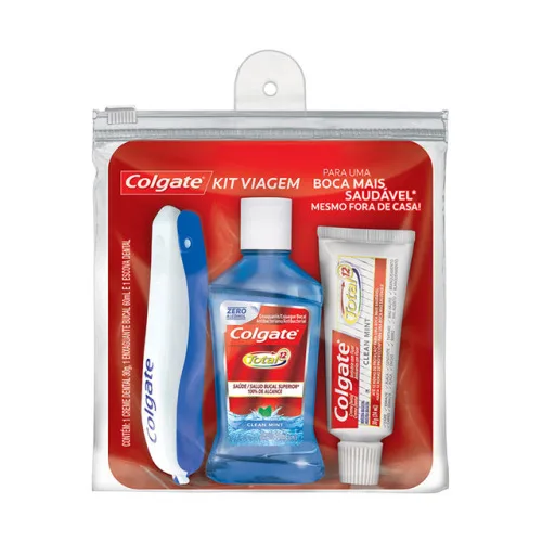 KIT ORAL COLGATE PROMOCIONAL ESCOVA  CREME DENTAL COLGATE TOTAL 12 30G  ENXAGUANTE TOTAL 12 60ML - COLGATE