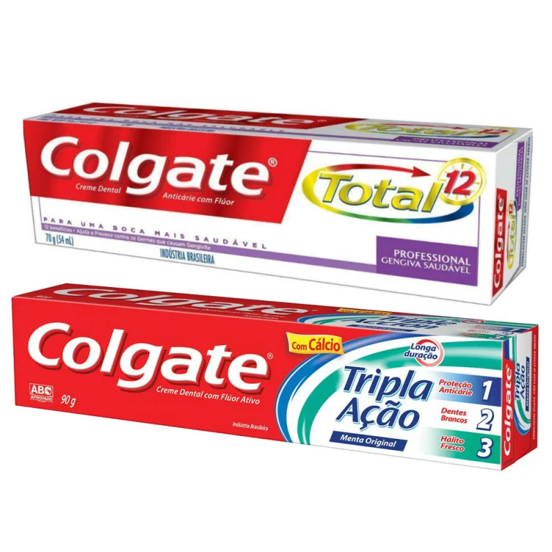 Creme Dental Colgate Tripla Ação + Total 12 - Colgate - Pasta De Dente