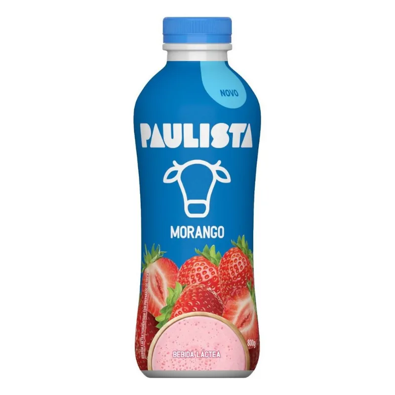 Bebida Láctea Paulista Fermentada Morango Garrafa 800g