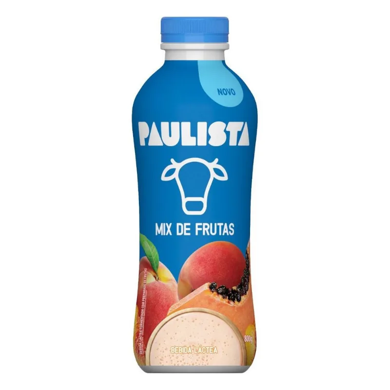 Bebida Láctea Paulista Fermentada Mix de Frutas Garrafa 800g