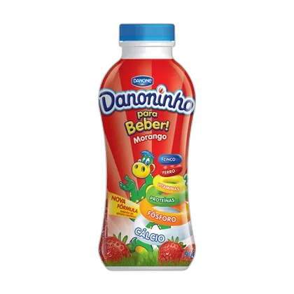 Iogurte Integral Morango Danoninho Garrafa 900g - DANONE - Frios E Laticínios