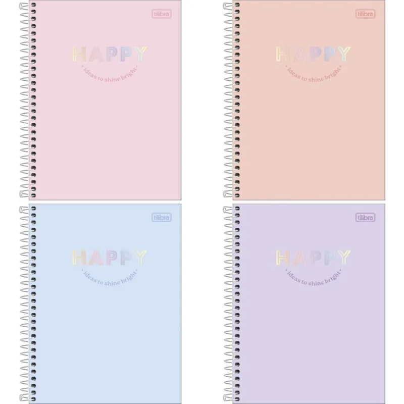 Caderno 01X1 Cp.dura Colegial HAPPY 80FLS. - Tilibra